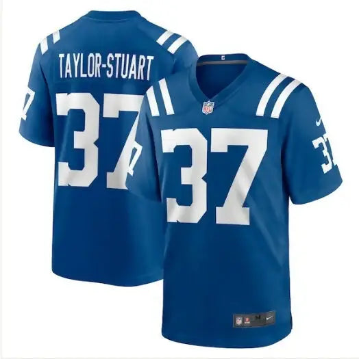 Blue Indianapolis Colts Isaac Taylor-Stuart Nike Game Jersey with TAYLOR-STUART 37 print