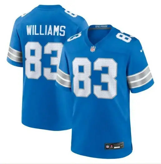 Blue Isaiah Williams Detroit Lions Nike Game Jersey with white numbers and name