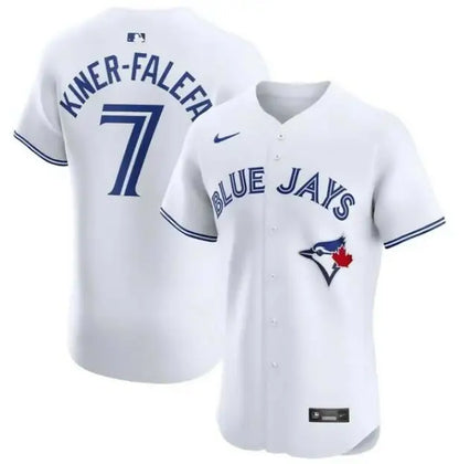 White Toronto Blue Jays Nike Home Elite Player Jersey featuring Isiah Kiner-Falefa