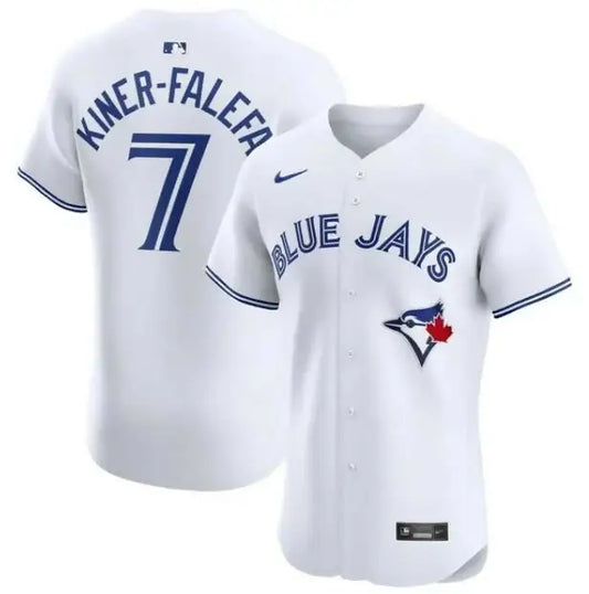 White Toronto Blue Jays Nike Home Elite Player Jersey featuring Isiah Kiner-Falefa