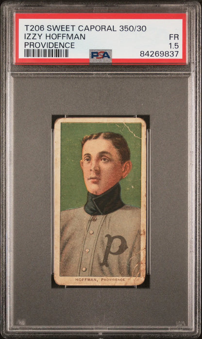 PSA-graded T206 Sweet Caporal Izzy Hoffman baseball card in Philadelphia uniform