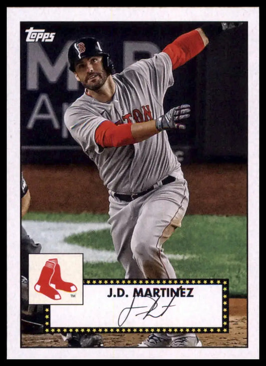 Baseball card featuring J.D. Martinez from 2021 Topps 1952 Topps Redux series