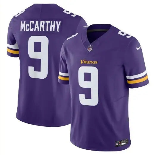 Purple Minnesota Vikings J J McCarthy Nike Vapor F U S E Limited Jersey with number 9