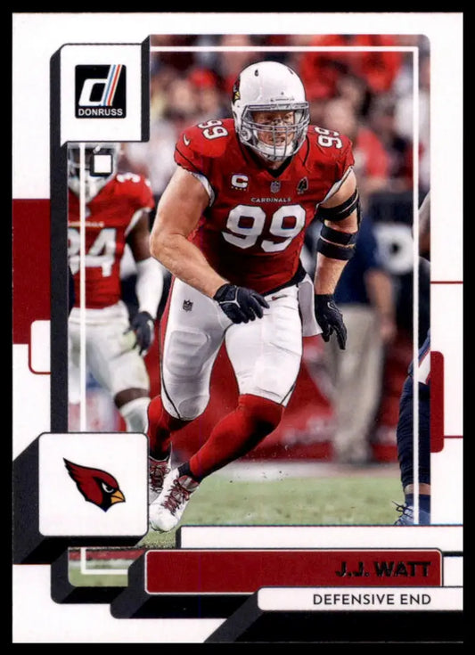 J J Watt football card from 2022 Donruss Arizona Cardinals series