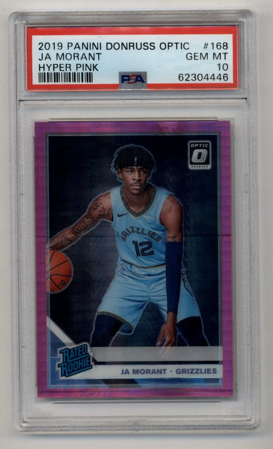 Ja Morant 2019-20 Donruss Optic Hyper Pink #168 PSA 10 Gem Mint - Singles
