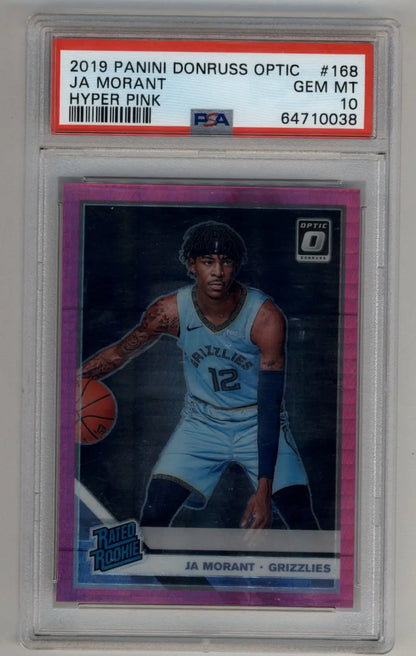 Ja Morant 2019-20 Donruss Optic Hyper Pink #168 Rated Rookie PSA 10 Gem Mint - Singles
