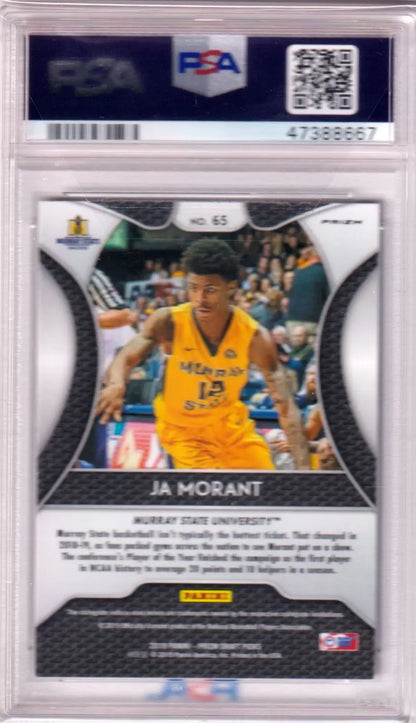 Graded Ja Morant basketball card from Panini Prizm Draft, Columbia Hobby PSA 9