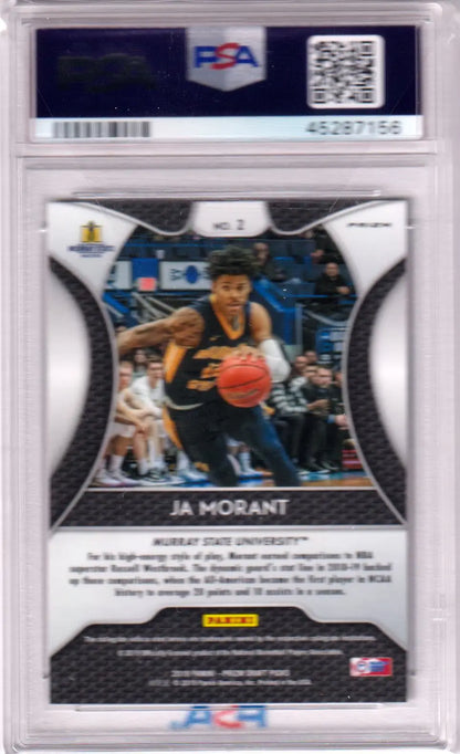 Graded Ja Morant basketball card from Panini Prizm Draft Pink Pulsar PSA 9 MINT