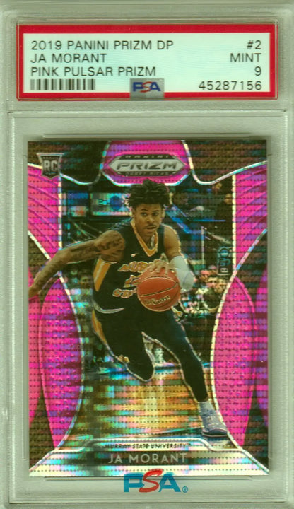 Graded Ja Morant basketball card from Panini Prizm Draft Pink Pulsar at Columbia Hobby