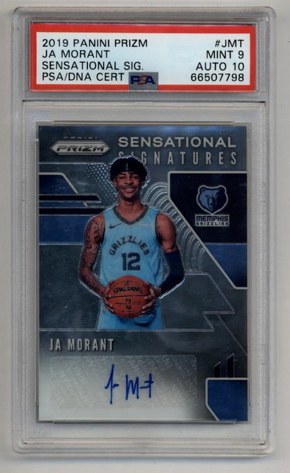Ja Morant 2019-20 Prizm Sensational Signatures PSA 9 Mint Auto 10 - Singles