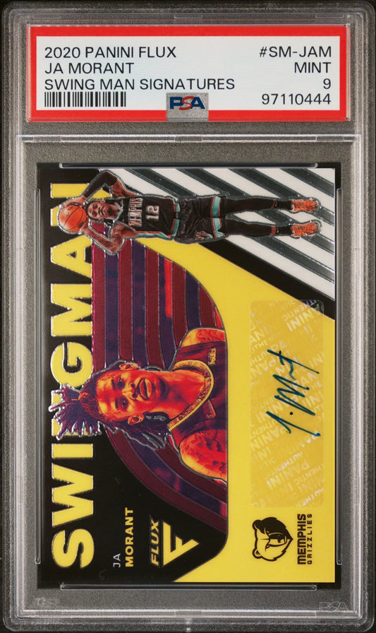 PSA-graded Ja Morant 2020 Panini Flux Swingman Signatures Auto in red uniform