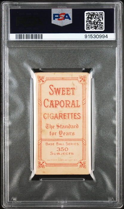 PSA-graded Jack Bliss 1909-11 T206 Sweet Caporal 350/30 card holder with orange text