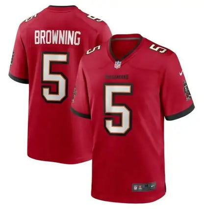 Red Jack Browning Tampa Bay Buccaneers Nike game jersey with number 5 on the back