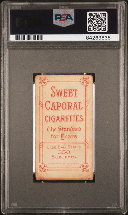 PSA-graded Jack Hayden 1909-11 T206 Sweet Caporal cigarette card in protective holder