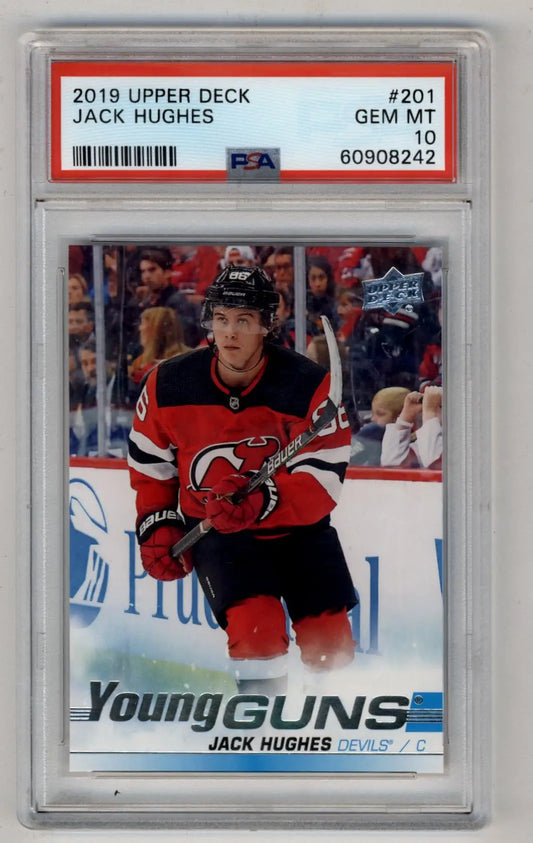 Jack Hughes 2019-20 Upper Deck Young Gun #201 PSA 10 Gem Mint 8242 - Singles