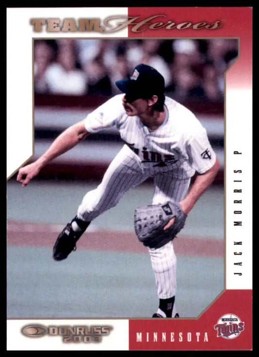 Baseball card featuring Jack Morris from Donruss Team Heroes Minnesota Twins 2003