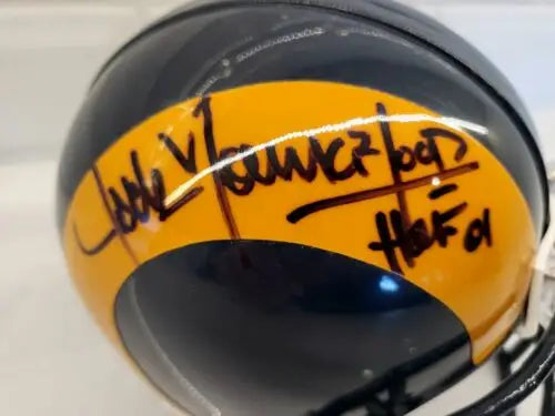 Signed mini helmet featuring Jack Youngblood LA Rams with JSA COA authenticity
