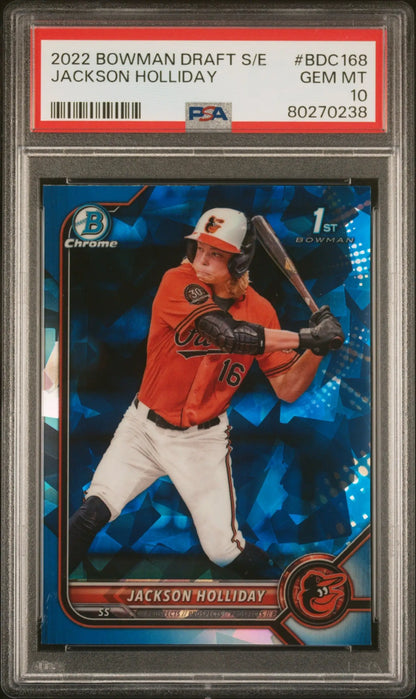 Jackson Holliday 2022 Bowman Draft Sapphire PSA 10 Gem Mint baseball card