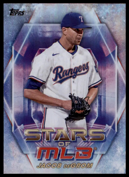 Jacob deGrom baseball card from 2023 Topps Stars of MLB Texas Rangers product