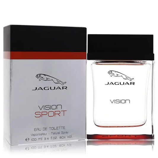 Jaguar Vision Sport Eau De Toilette for Men displayed in a 3.4 oz spray bottle