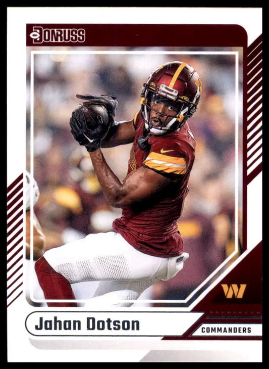 Jahan Dotson football card from 2024 Donruss Washington Commanders series