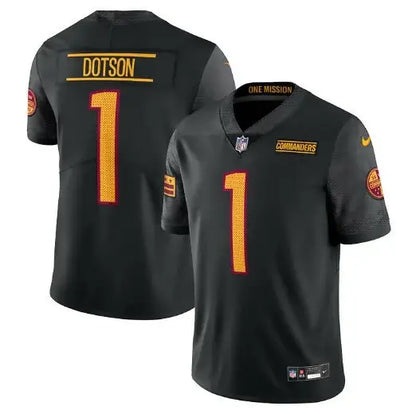 Black Washington Commanders Jahan Dotson Nike Vapor Untouchable Limited Jersey with number 1