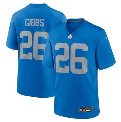 Blue Detroit Lions Jahmyr Gibbs Nike Alternate Game Jersey with number 26
