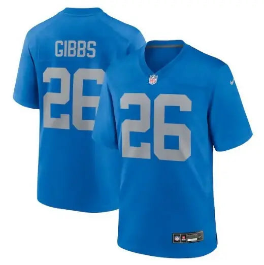 Blue Detroit Lions Jahmyr Gibbs Nike Alternate Game Jersey with number 26