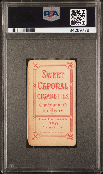 Sweet Caporal cigarette card of Jake Atz in protective graded case T206 Sweet Caporal