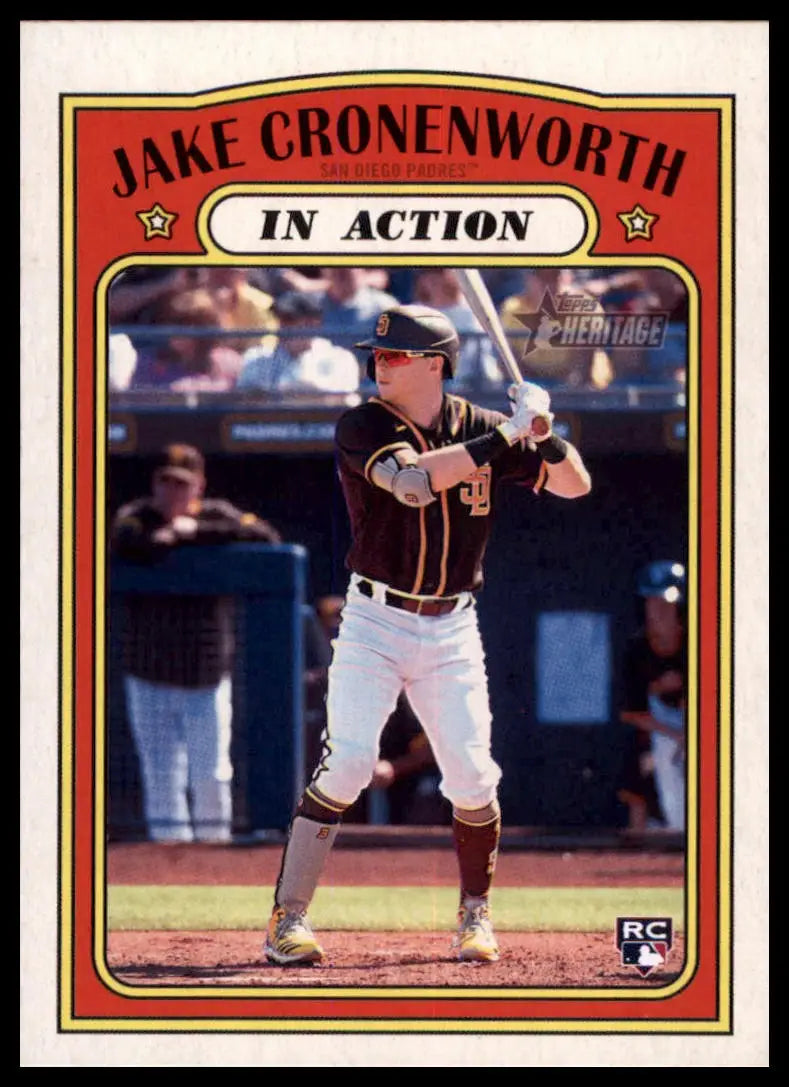 Jake Cronenworth baseball card from Topps Heritage 2021 San Diego Padres collection
