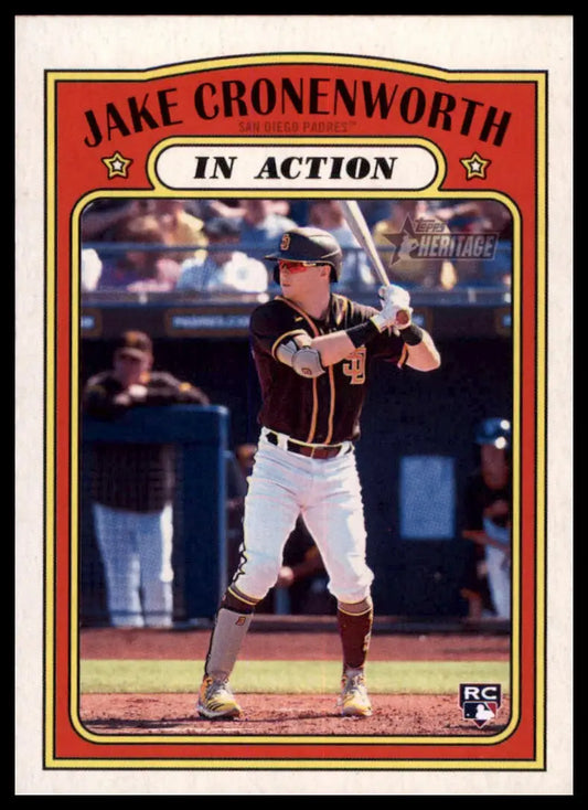 Jake Cronenworth baseball card from Topps Heritage 2021 San Diego Padres collection
