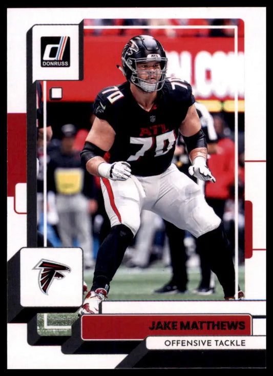 Jake Matthews football card from 2022 Donruss Atlanta Falcons product