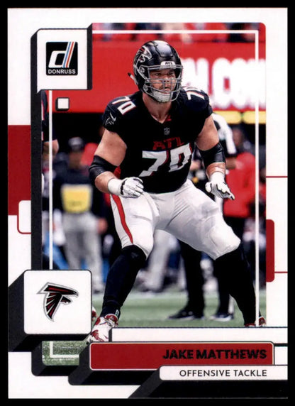 Jake Matthews football card from 2022 Donruss Atlanta Falcons product