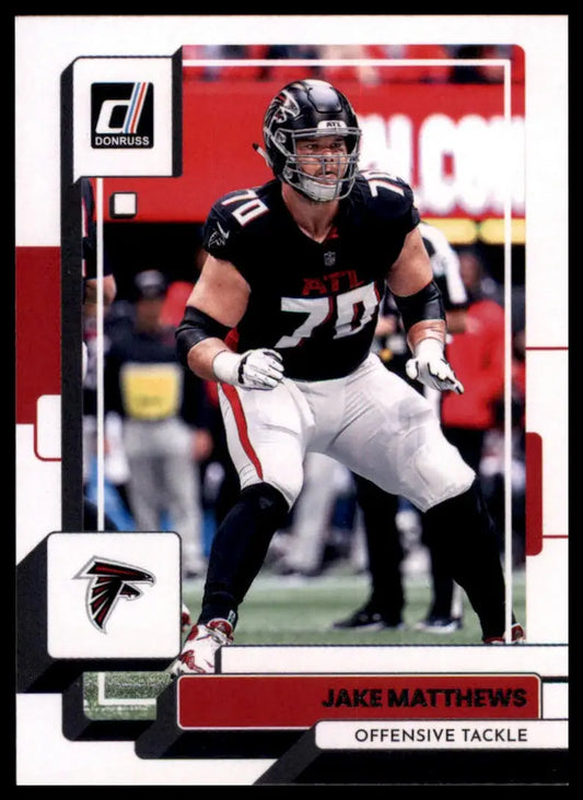 Jake Matthews football card from 2022 Donruss Atlanta Falcons product