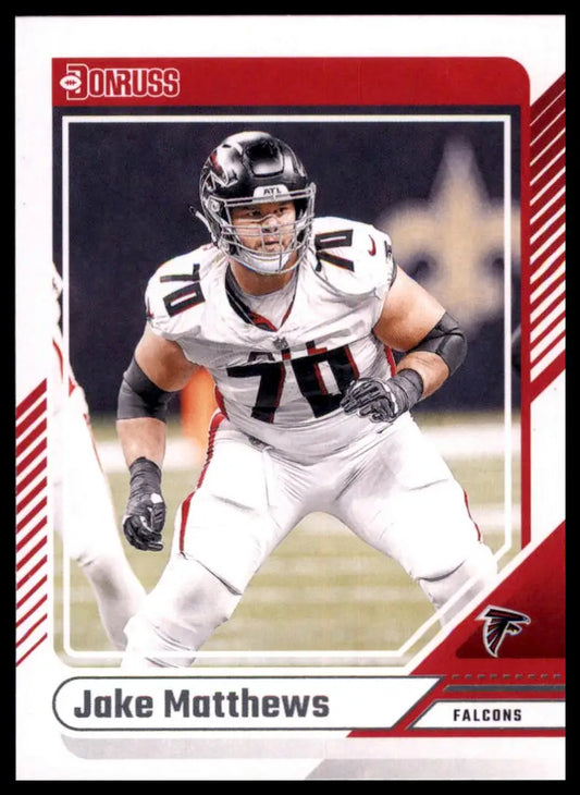 Jake Matthews football card from 2024 Donruss Atlanta Falcons series