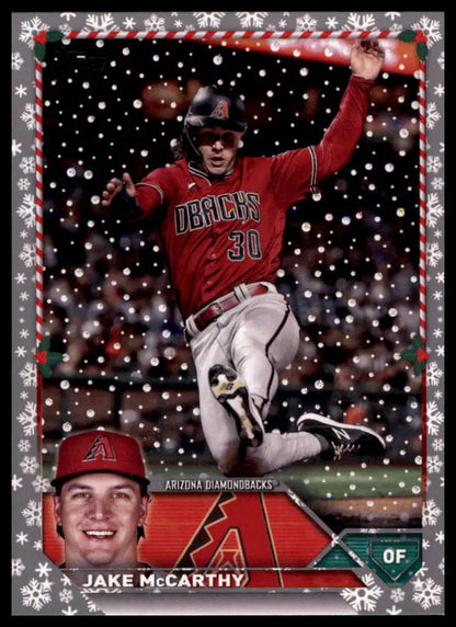 Jake McCarthy 2023 Topps Holiday Metallic baseball card Arizona Diamondbacks