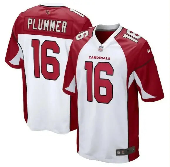 White and cardinal red Arizona Cardinals Jake Plummer jersey with number 16 for fans