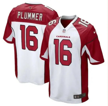 White and cardinal red Arizona Cardinals Jake Plummer jersey with number 16 for fans
