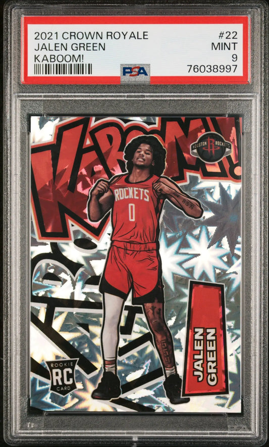 Crown Royale Kaboom Jalen Green 2021 Panini trading card PSA 9 Mint