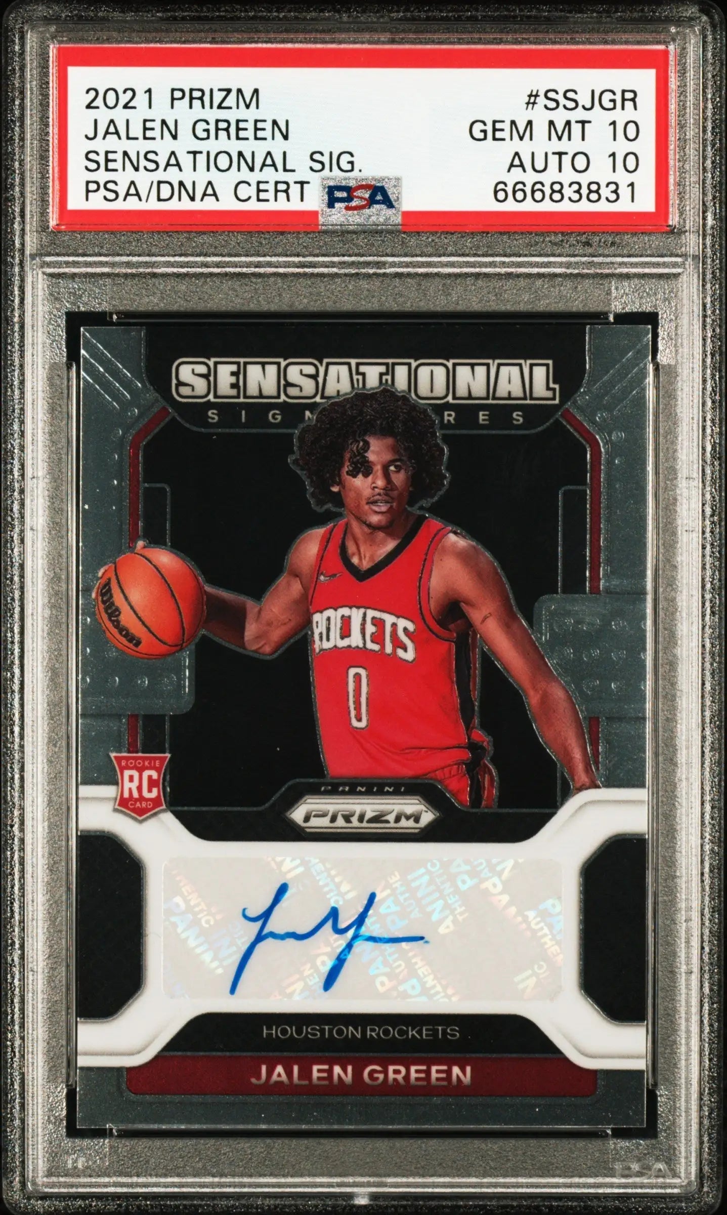 Jalen Green 2021 Panini Prizm Sensational Signatures PSA 10 Auto 10 trading card