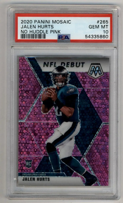Jalen Hurts 2020 Mosaic No Huddle Pink 06/20 #265 PSA 10 Gem Mint - Singles