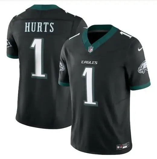 Black Philadelphia Eagles Jalen Hurts Nike Alternate Vapor F.U.S.E. Jersey with Hurts 1 on back