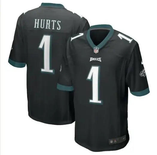 Black Jalen Hurts Philadelphia Eagles Nike Game Jersey with HURTS and number 1 on back