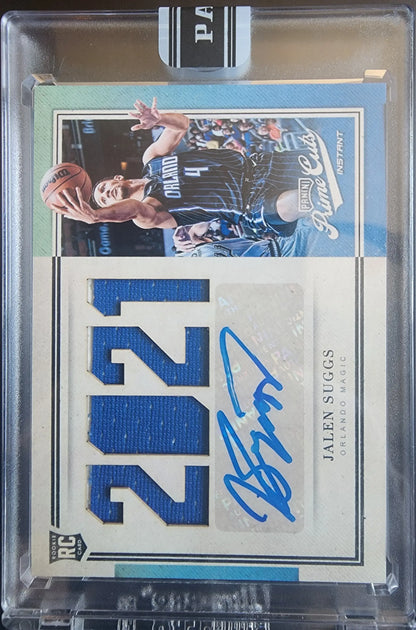 Basketball trading card of Jalen Suggs from Panini Prime Cuts with jersey auto patch