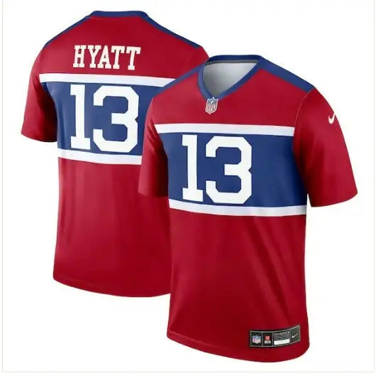 Jalin Hyatt Giants Nike Century Red alternate player jersey with number 13
