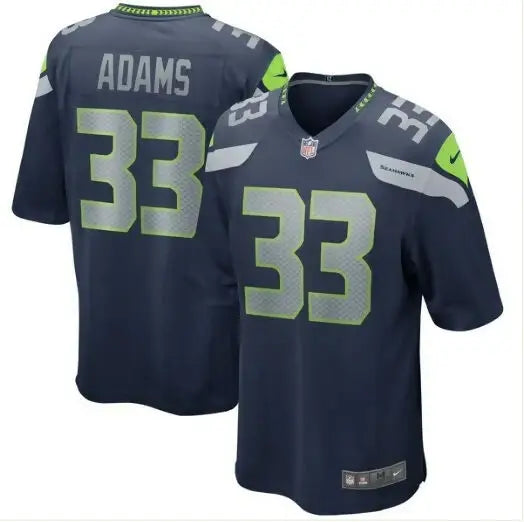 Dark blue Jamal Adams Seattle Seahawks Nike Game Player Jersey with number 33 and Adams on back