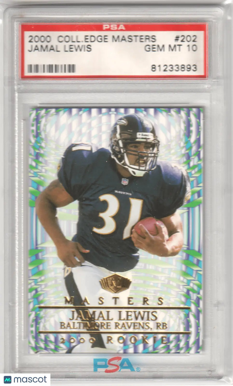 Graded Jamal Lewis rookie card from Collector’s Edge Masters by Columbia Hobby