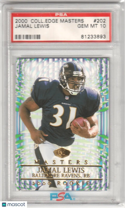 Graded Jamal Lewis rookie card from Collector’s Edge Masters by Columbia Hobby