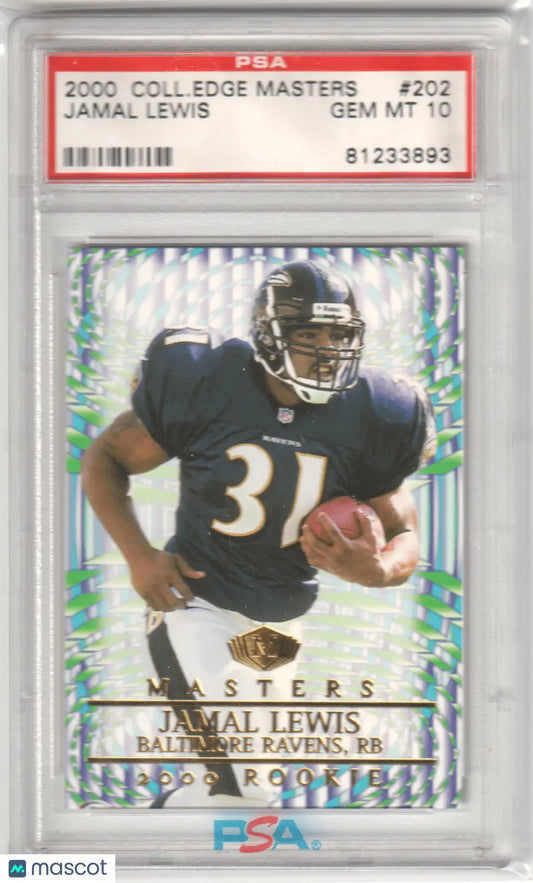 Graded Jamal Lewis rookie card from Collector’s Edge Masters by Columbia Hobby