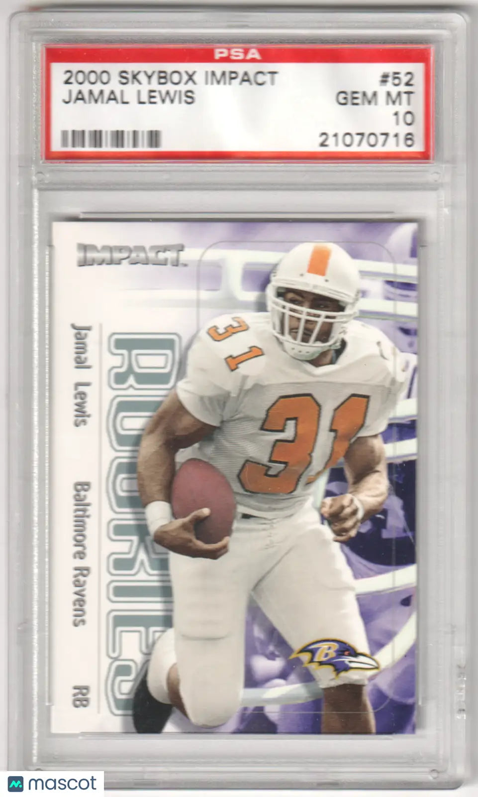 PSA-graded 2000 Skybox Impact Jamal Lewis football card from Columbia Hobby
